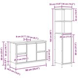  Set namještaja za kupaonicu 2 komada crni hrast konstruirano drvo | shoptok.hr