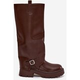 Boto Insulated boots with rolled shaft and buckle chocolate Fiorae | ePonuda.com