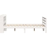  Okvir za krevet s uzglavljem bijeli 150 x 200 cm borovina | shoptok.hr