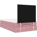 vidaXL Otomanski posteljni okvir z vzmetnicami roza 120x190cm žamet | Shoptok.si