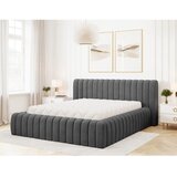 ELTAP Tamno sivi tapecirani bračni krevet s prostorom za odlaganje s podnicom 160x200 cm Carilla – | shoptok.hr