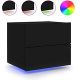 Maison Chic Stenska Nočna omarica - Nočna miza z LED lučkami črna, (21686979) Cene