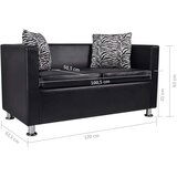  Kavč dvosed umetno usnje črne barve, (20597703) | Shoptok.si