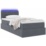  LED krevet za pohranu s madracem Tamnosiva 90 x 190 cm Baršun | shoptok.hr