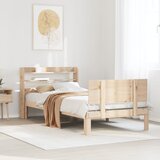 Maison Chic Posteljni okvir - Enojna postelja - Postelja za odrasle z vzglavjem 90x200 cm trdna borovina, (21693626) | Shoptok.si