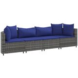  The Living Store Vrtna sedežna garnitura 4-delna z blazinami siv poli ratan - Vrtna Sedežna Garnitura, (21461439) | Shoptok.si