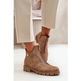 Boto Insulated Women's Boots With Distress Eco Leather Brown-Gold Verietta | Shoptok.si