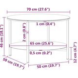  Stolić za čaj crni i prozirni 70 cm od kaljenog stakla | Shoptok.si
