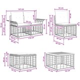  Set vanjskih sofa 11 kom. Prirodna i krema bijela Poliester | shoptok.hr