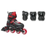  ROLERI ROLLERBLADE FURY COMBO SA ŠTITNICIMA black-red Cene
