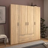 Kondela Garderobna omara, štirivratna, hrast sonoma, KORNY | Shoptok.si