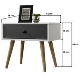 Hanah home Noćni ormarić antracit Slike