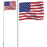  Američka zastava i jarbol 6,08 m aluminijska | shoptok.hr