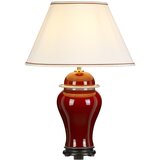 Elstead Lighting Elstead Lightbox Namizna svetilka Oxblood Temple Jar z 1 lučjo iz keramike, visok bombažni senčnik Empire, (22099479) | Shoptok.si