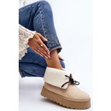 Boto Snow boots on platform with fur light beige Olimuka | ePonuda.com