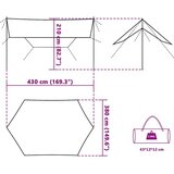 vidaXL Cerada za kampiranje sivo-narančasta 430x380x210 cm vodootporna | shoptok.hr