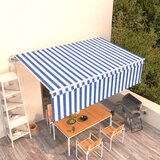 vidaXL automatska tenda na uvlačenje s roletom 5 x 3 m plavo-bijela Cijene