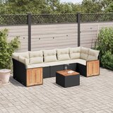 vidaXL 8-dijelni set vrtnih sofa od poliratana s jastucima crni | shoptok.hr