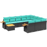  11-dijelni set vrtnih sofa od poliratana s jastucima crni | shoptok.hr