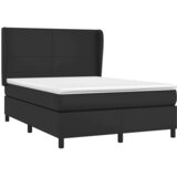  s oprugama i madracem crni 140 x 190 cm od umjetne kože | shoptok.hr