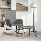  Stolica za ljuljanje s osloncem za noge svjetlosiva baršunasta | shoptok.hr