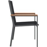  Vrtne stolice 4 kom crne 55 x 61,5 x 90 cm tekstilen i čelik | shoptok.hr