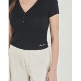 Guess Majice s kratkimi rokavi GJ POINTELLE SS HENLEY Črna | Shoptok.si