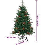  Umjetno božićno drvce sa šarkama, šiškama i bobicama 150 cm | shoptok.hr
