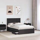  Konstrukcija postelje Črna 120 x 200 cm Inženirsko leseno, (5000121158) | Shoptok.si