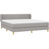  Box spring postelja z vzmetnico svetlo siva 180x200 cm blago, (20930279) | Shoptok.si