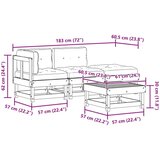  Vrtna dnevna garnitura 4 pcs Voščeno rjava Trdna borovina, (5000301191) | Shoptok.si