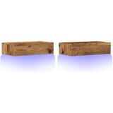 vidaXL 2-dijelni TV ormarić s LED svjetlima staro drvo 60x35x15,5 cm | shoptok.hr