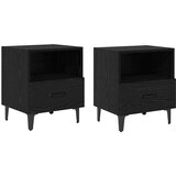 vidaXL Noćni ormar s ladicama 2 pcs Crni hrast 40 x 35 x 47.5 cm | shoptok.hr