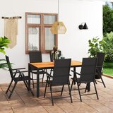 vidaXL 7-dijelni vrtni blagovaonski set crno-smeđi | shoptok.hr