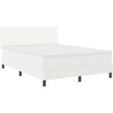 vidaXL Okvir postelje z vzmetnico Bela 160 x 200 cm Umetna koža, (5000022658) | Shoptok.si