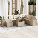Maison Chic Seti vrtnega pohištva - Vrtna garnitura 9-delna z blazinami bež poli ratan, (21796201) | Shoptok.si