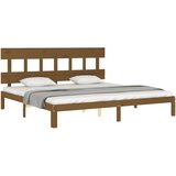  Okvir kreveta s uzglavljem boja meda 200x200cm od masivnog drva | Shoptok.si