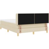  Postelja z vzmetnico z vzmetnico krema 160 x 200 cm blago, (5000126402) Slike