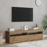  2-dijelni TV ormarić s LED svjetlima Umjetnički izrađen hrast | shoptok.hr