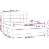  Box spring s madracem LED tamnosivi 200x200 cm baršun | shoptok.hr