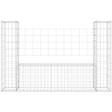 vidaXL Gabionska košara U-oblika s 2 stupa 140 x 20 x 100 cm željezna | shoptok.hr