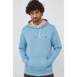 PS Paul Smith Pamučna dukserica za muškarce, boja: zelena, s kapuljačom, glatka | shoptok.hr