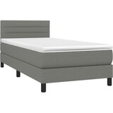  Okvir kreveta s oprugama i madrac tamnosivi 80x200cm od tkanine | shoptok.hr