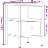 vidaXL Nočna omarica starinski les 34x36x50 cm inženirski les | Shoptok.si