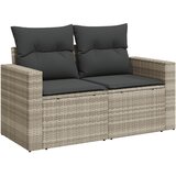Maison Chic Vrtni kavč - Zunanji kavč z blazinami 2-sedežni svetlo siv poli ratan, (22043967) | Shoptok.si