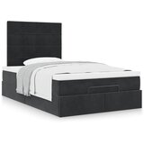 vidaXL Otomanski posteljni okvir z vzmetnicami črn 120x200cm žamet | Shoptok.si
