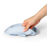 BabyOno Silikonski okrugli tanjur s odjeljcima i vakuumom 6 m+, plava | Eponuda.ba