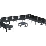  Sjedeća garnitura za vrt s jastukom 11 pcs Crna Čelik | Eponuda.com