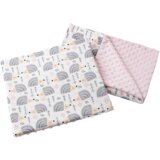 Medi Partners Quilt 55x75 + pillow 35x30 cotton + minky – Gray Hedgehogs + light pink minky | shoptok.hr