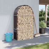 vidaXL Nosilec za polena rjav 120x45x210 cm pocinkano jeklo Cene